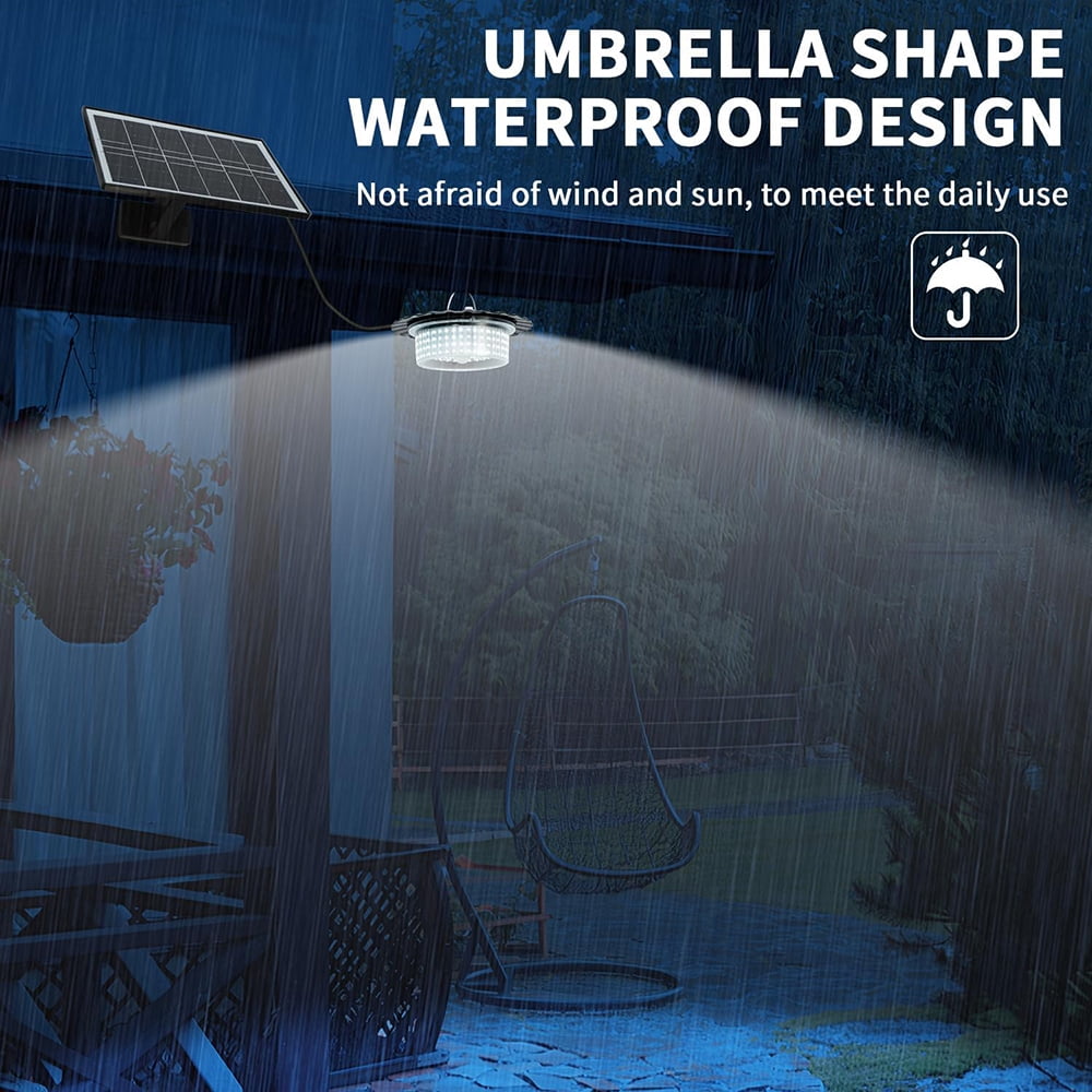 Solar Shed Light Outdoor Indoor, Upgraded 7000LM Solar Pendant Light Daytime Available with 5 Lighting Modes, Motion Sensor Solar Indoor Lights for Gazebo Barn Garage Shop