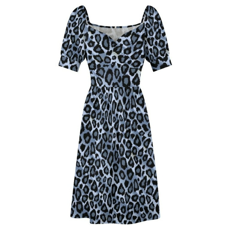Leopard Animal Print Dress Sexy V Neck Blue And Grey Festival Dresses Women  Aesthetic Design Casual Dress Birthday Gift - Walmart.com
