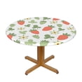 thumbnail image 2 of YFYANG Round Fitted Table Cloth, Waterproof Strawberry Floral Graffiti Pattern Polyester Table Cover, Indoor Outdoor Decorative Tablecloths with Elastic Edge, 2 of 7