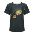 thumbnail image 4 of Camisetas de cuello redondo para mujer Camisetas con estampado de animales Camisetas de manga corta Blusa Tops Fridja  gope2100, 4 of 5