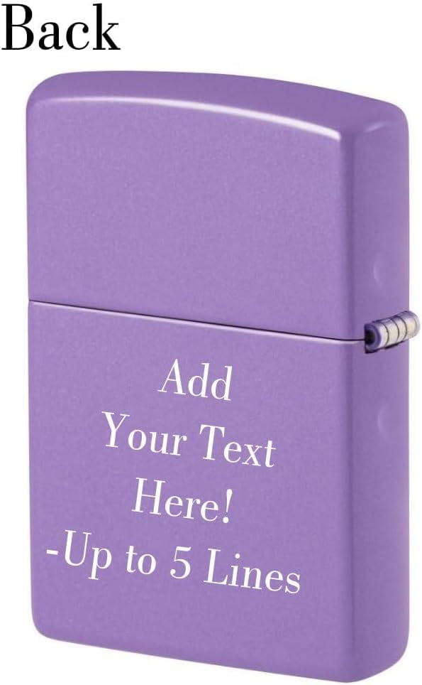 Zippo Lighter - Customize Message on Classic Smoky Lavender Logo Pocket 46681ZL
