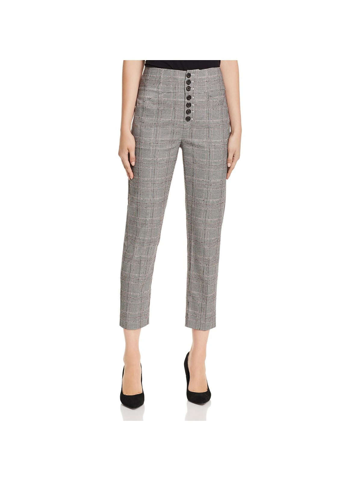 Joie Womens Glen Plaid Button Fly Ankle 