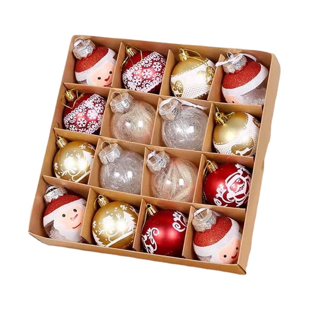 Naiovety Bolas colgantes navideñas llamativas de plástico, regalo para adornos de elementos temáticos navideños de Año Nuevo Kits de decoración para fiestas tres
