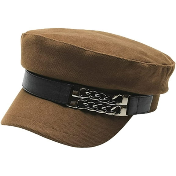 CoCopeaunt Women Newsboy Caps Retro Flat Cap Trendy Casual Visor Beret Hat Vintage Cabbie Hat with Chain
