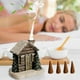 thumbnail image 1 of Quemadores de incienso navideños de resina con forma de chimenea, nieve y cabaña invernal con varillas de incienso., 1 of 5
