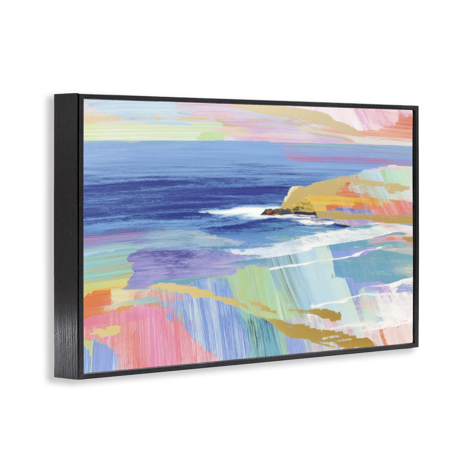 Stupell Industries Hawaii Coastline Abstraction Black Framed Giclee Art, design by Chromatic Storm Studio
