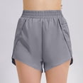 thumbnail image 4 of FRSASU Women's High Waisted Dolphin Running Shorts with Liner, Gym Workout Athletic Shorts with Zipper Pocket Gray, 4 of 9