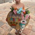 thumbnail image 4 of Riforla Spring Easter Rabbit Carrot Door Plate Eye Catching Front Door Hanging Farm Door Hanging Easter Welcome Decoration Home Decoration Easter Door Plate Decoration Door Hanging Decoration Pink, 4 of 9