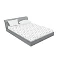 thumbnail image 2 of Ambesonne Geometric Fitted Sheet & Pillow Sham Set, Lines Shapes with Squares, Full, Black and White, 2 of 2