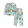 thumbnail image 2 of Kll Christmas Winter Animals Print Women'S Long Sleeve Pajamas With Pants Sleepwear Loungewear 2 Set-Medium, 2 of 9