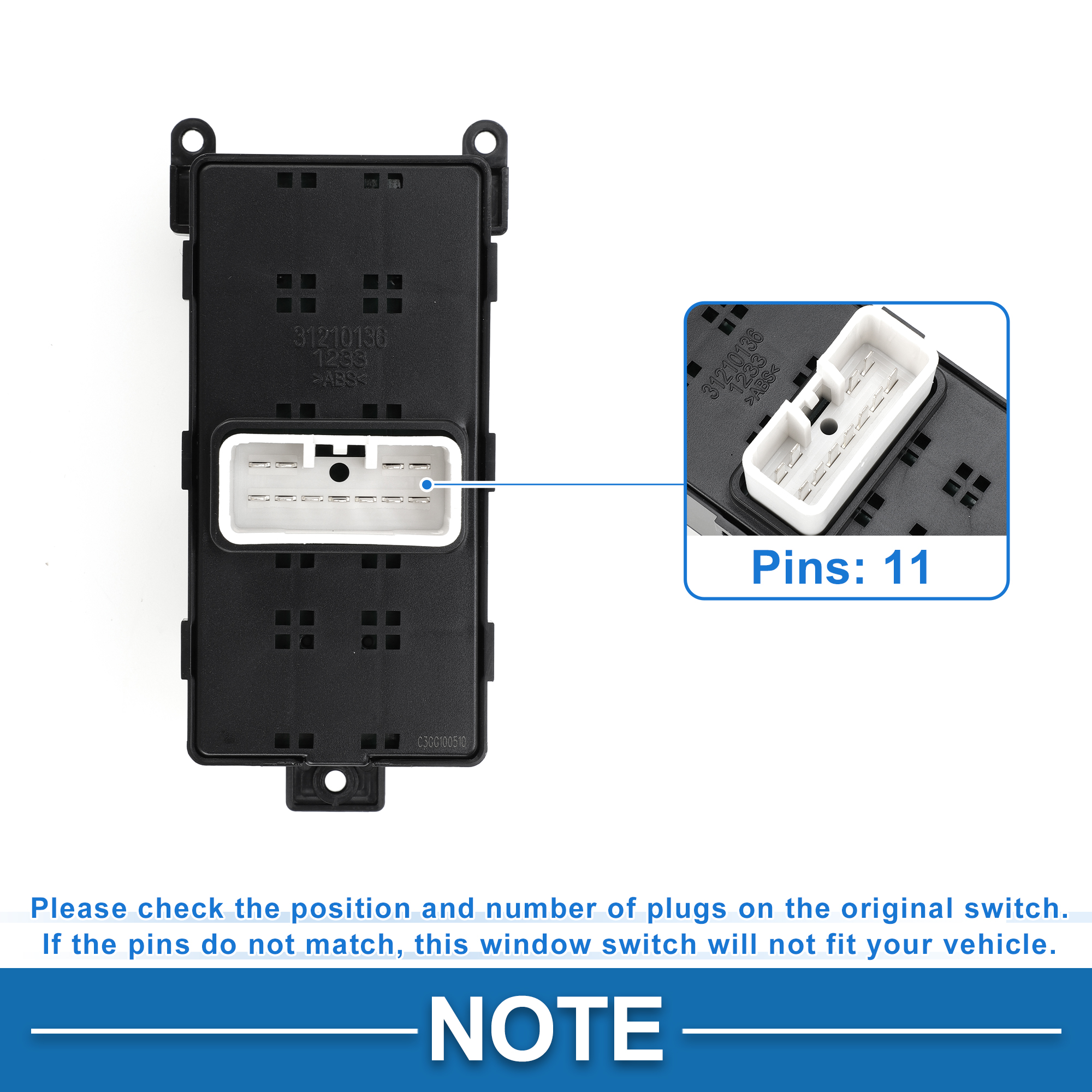 Unique Bargains Master Power Window Switch 935701M700 for Kia Forte 2010-2013