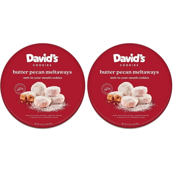 2 x - David's Cookies Butter Pecan Meltaways 907g (Pack of 2)
