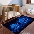 thumbnail image 3 of FJPT Soft Small Area Rugs Non Slip Indoor Floor Carpet Blue Rose Design For Living Room Bedroom Decor 63x39.4 inch, 3 of 4