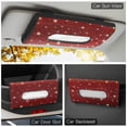 thumbnail image 6 of OTOSTAR Bling Bling Car Sun Visor Tissue Box Mask Holder, Pure Handmade Crystal Auto Napkin Box Holder PU Leather Backseat Paper Towel Box with 1 Tissue Refill (Red), 6 of 7