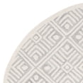 thumbnail image 4 of SAFAVIEH Micro-Loop Tris Geometric Boxes Wool Area Rug, Grey/Ivory, 5' x 5' Round, 4 of 6