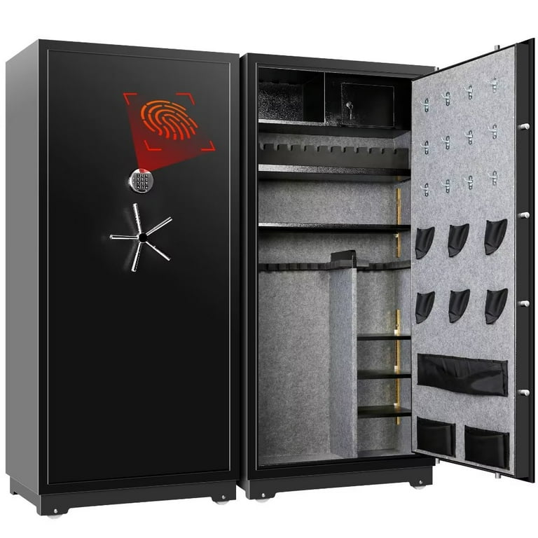 8 12 Gun Cabinet Quick Access Long Gun Safe with Wheels for Home