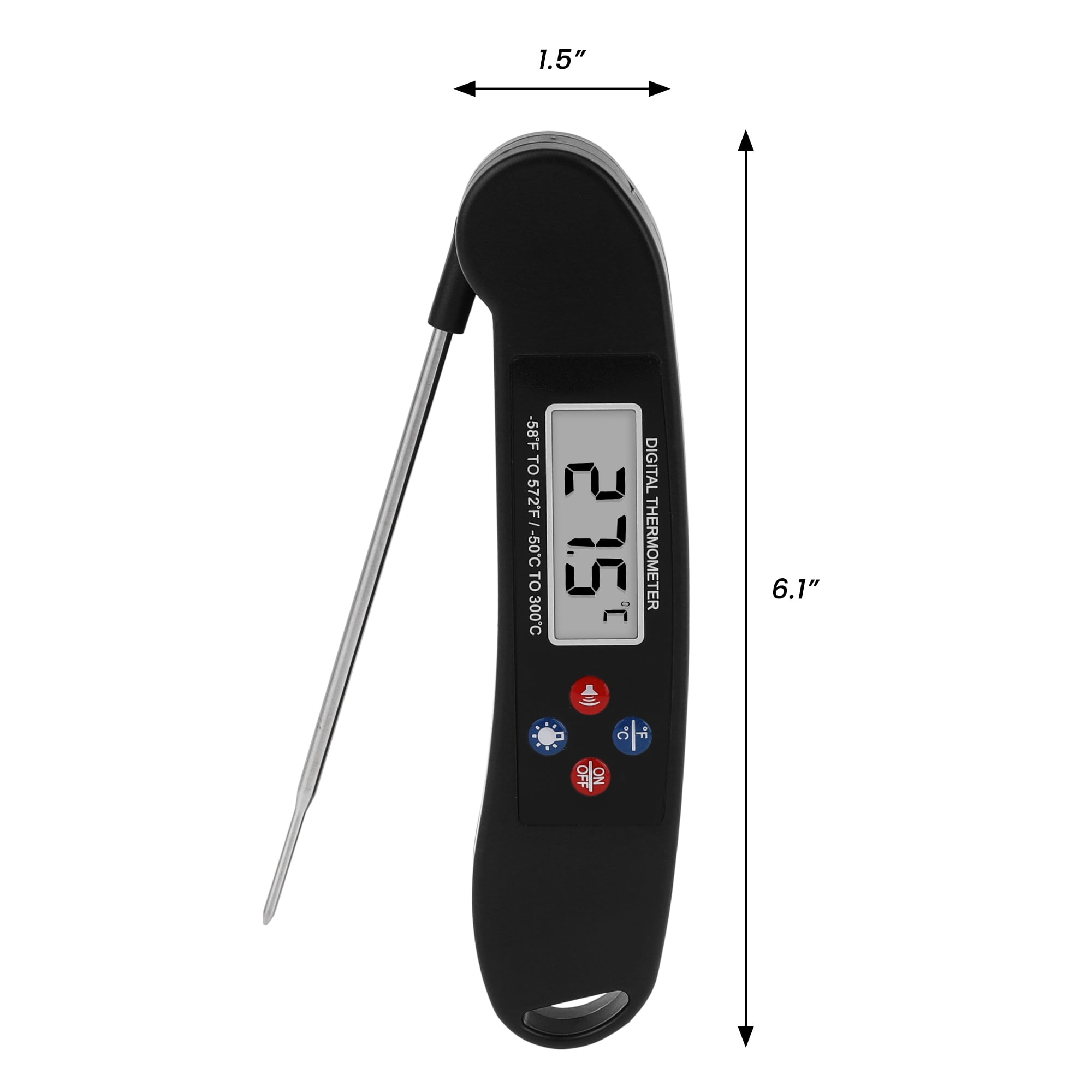 Unique Bargains Durable Digital Meat Thermometer for Home and Kitchen Black 6.1x1.5x1 In