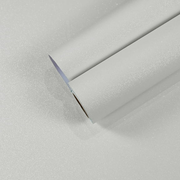 CHIHUT White Glitter Contact Paper for Countertop Waterproof Glitter White Peel and Stick Wallpaper for Bathroom Removable Self Adhesive Wall Paper Fabric Glitter Roll for Cabinets Walls 15.7"x100"