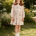 thumbnail image 2 of XIYNBAOK Black Midi Dress Dresses for Girls Baby Dress Bridal Dress Holiday Dresses Christmas Outfit Girls Thanksgiving Outfit Toddler 2t Christmas, Khaki 5-6 Years, 2 of 6