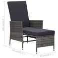 thumbnail image 5 of vidaXL Outdoor Recliner Chair Patio Lounge Chair with Cushions Poly Rattan, 5 of 22