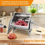 Hakka 7.5L/15lb Manual Meat Mixer, Tilting Stainless Steel Tank for Sausage Mixing