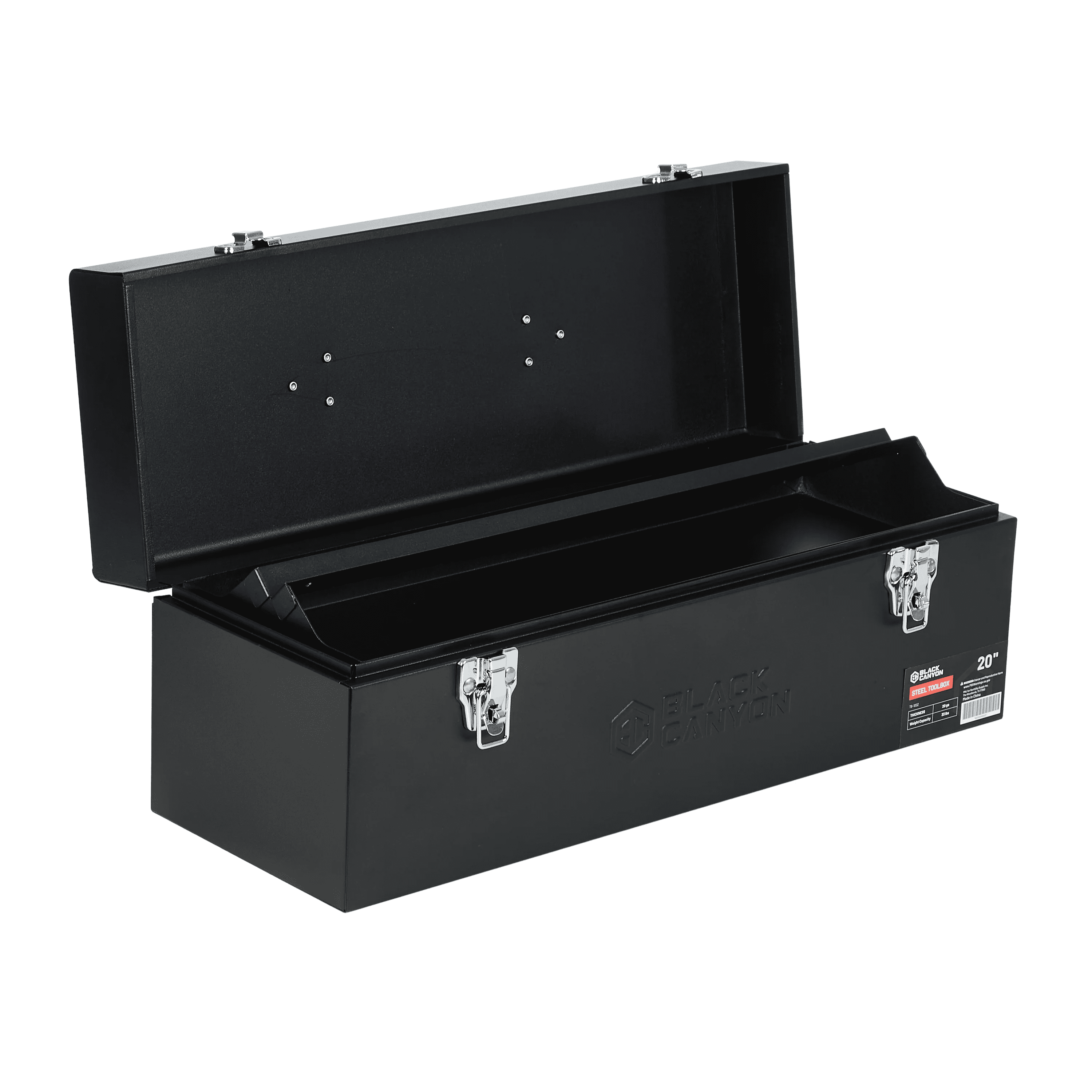 NorthSky 20" Steel Tool Box, Heavy Duty Carbon Steel, Portable Toolbox with Lockable Handle, 4 Anti-Slip Pads, for Trailer, Garage, Mechanic