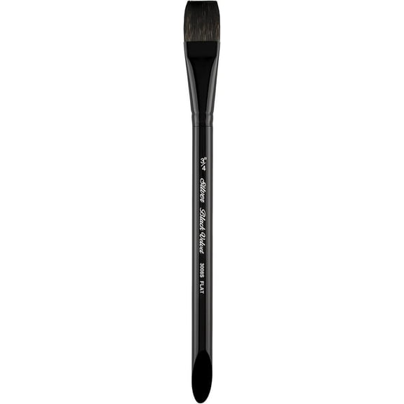 Silver Brush Limited 3008S-3/4" Black Velvet Square Wash Paintbrush for Watercolor, Gouache, Inks, & Dyes, Size 3/4 Inch, Short Handle
