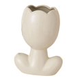 thumbnail image 4 of Soporte para macetas, jarrón de cerámica para flores, jarrón minimalista, jarrón pequeño para flores Crema con forma de flor, 4 of 9