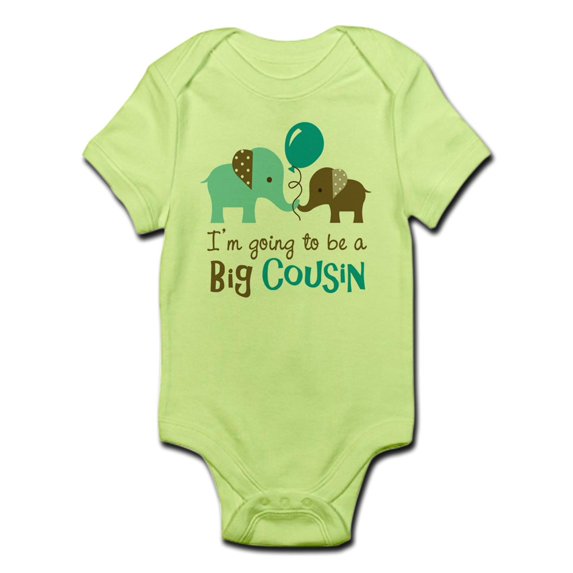 CafePress - Big Cousin To Be Elephant Body Suit - Baby Light Bodysuit
