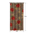 thumbnail image 5 of Pioneer Flower Floral Print Pattern Shower Curtain 36”x72", Bathroom Decorative Shower Curtain Set with 12 Hooks, Waterproof Washable, 5 of 6