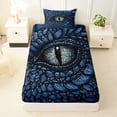 thumbnail image 3 of Erosebridal Dragon Eye Twin Sheet Sets, Black Blue Bedding, 1 Flat Sheet, 1 Fitted Sheet and 1 Pillowcase, 3 of 5