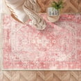 thumbnail image 2 of Pink Rugs for Bedroom Girls 3'x5' Rug Washable Boho Area Rug for Living Room Small Cute Non Slip Throw Carpet for Bedside Dorm Shower Room Soft Light Pink Floral Home Decor Pink 3'x5', 2 of 5