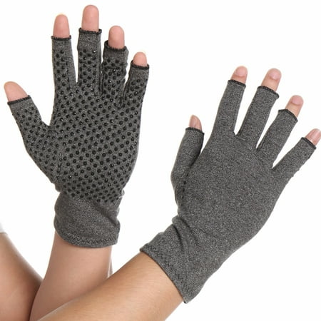 CFR Arthritis Gloves With Grips - Textured Open Finger Compression Hand Gloves for Rheumatoid and Osteoarthritis - Joint Pain Relief for Men & Women One
