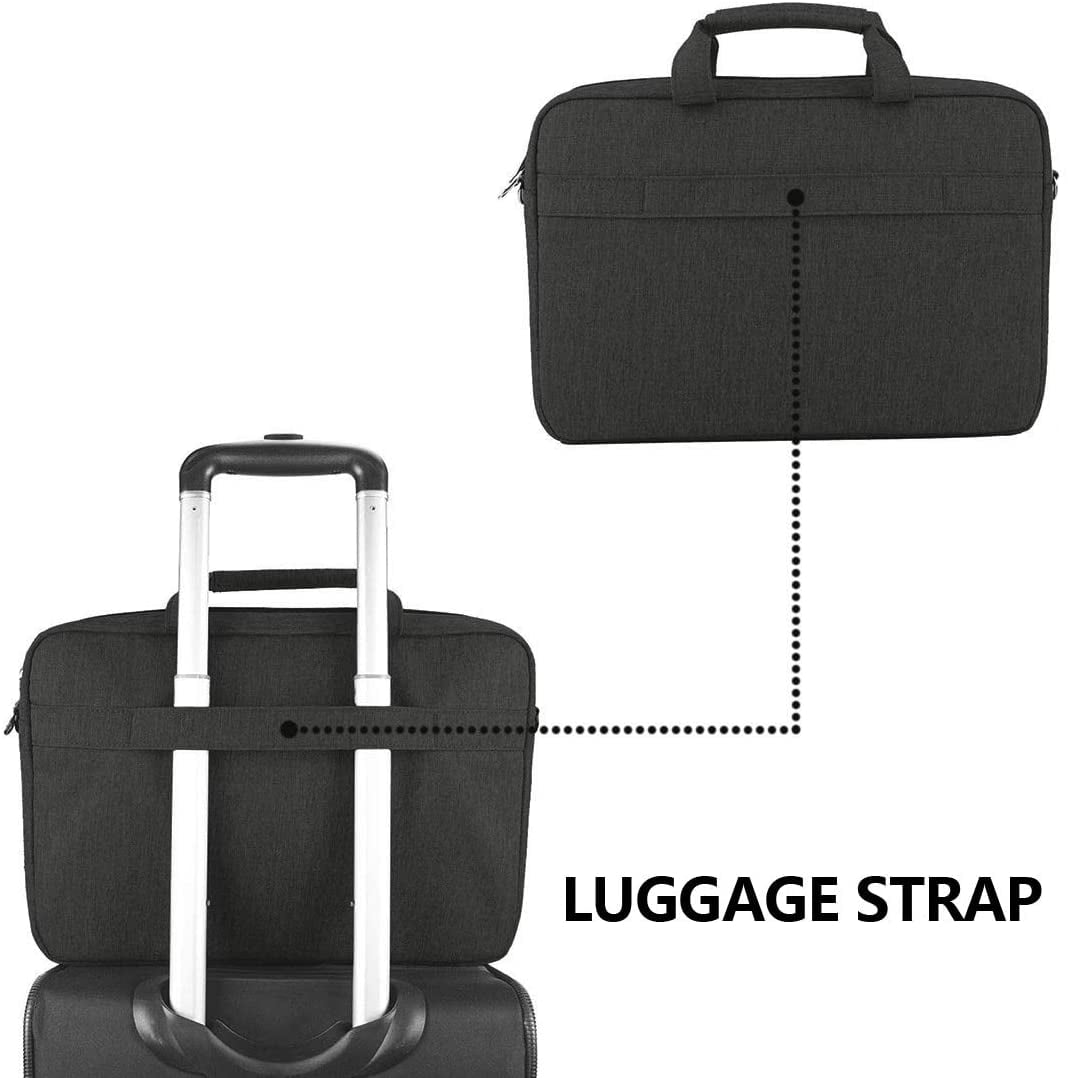 KROSER Unisex Adjustable Straps Foam Laptop Briefcase, 15.6", Black, 1-Piece