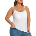 thumbnail image 2 of MIXUE Tank Top for Women Summer Solid Color Spaghetti Strap Square Collar Sleeveless Padded Comfortable Loose Casual Plus Size Camisole Vest Womens Tank Tops Activewear,White,XXXL, 2 of 8
