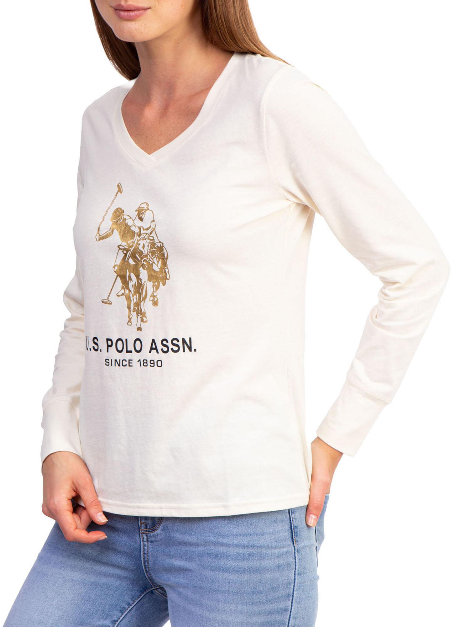 U.S. Polo Assn. Womens' Long Sleeve Graphic Jersey T Shirt - image 3 of 4