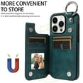 thumbnail image 2 of Dteck Case for iPhone 15 Pro Max,Magnetic Clasp Luxury PU Leather Card Slots Stand Durable Shockproof Case Back Wallet Flip Cover with Ring Buckle Cover,Green, 2 of 10