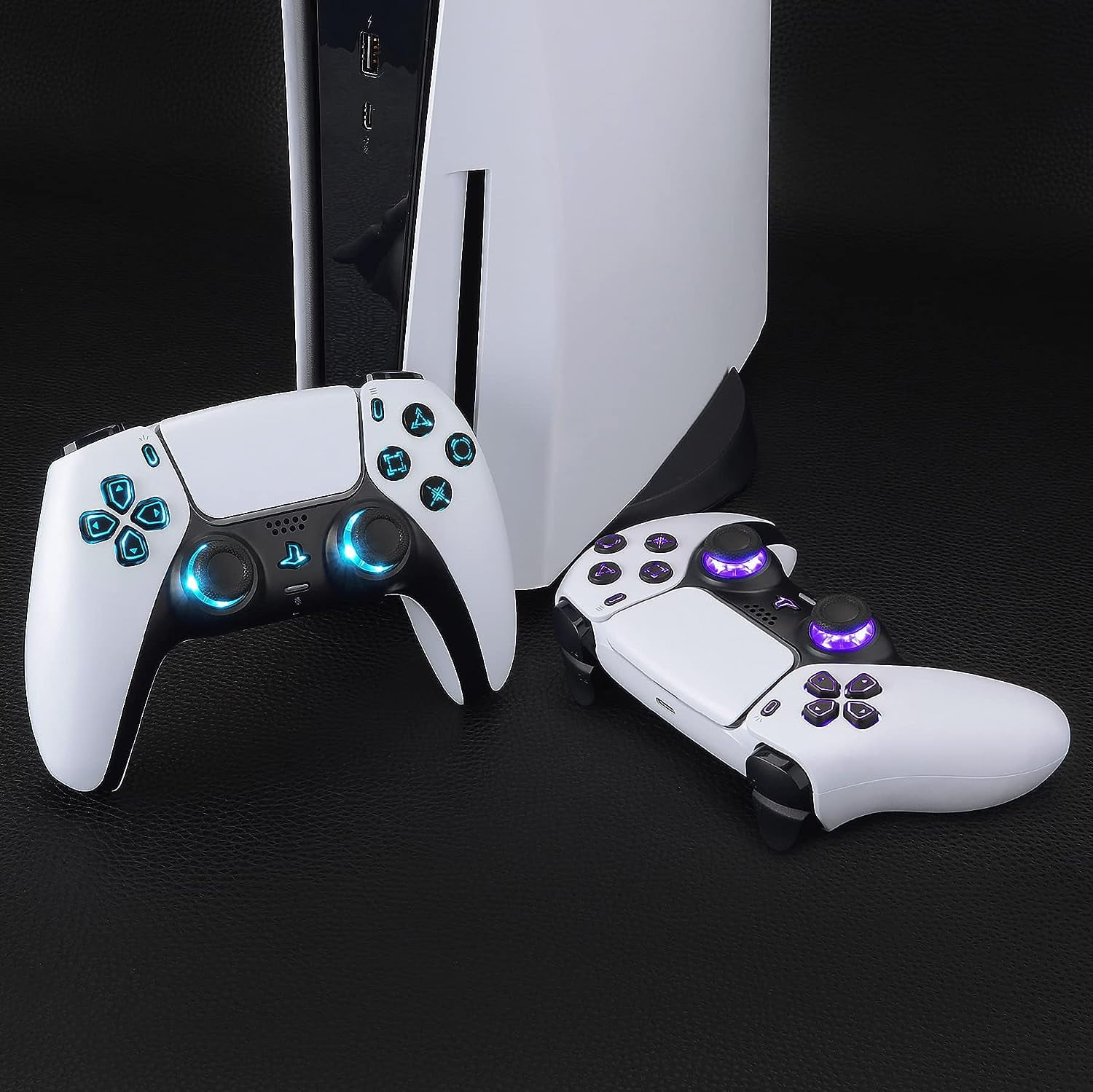 eXtremeRate Colorful Controller Dpad Thumbsticks Black Buttons DTF for ps5 Controller BDM-030/040