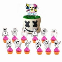 DJ Marshmello Cake Topper Cupcake Set Party Supplies Decoration Birthday Decor Kit
