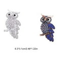 thumbnail image 3 of Becaristey Owl Brooch Crystal Brooches Rhinestone Pin Fashionable Accessory Jewelry blue, 3 of 6