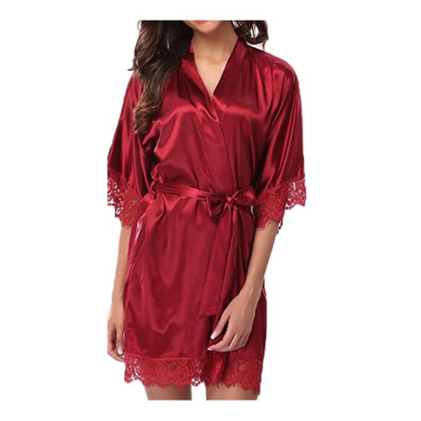 Tetyseysh Womens plain Silk Satin Robes Bridal Wedding Bridesmaid