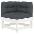 thumbnail image 3 of vidaXL 10 Piece Garden Lounge Set with Cushions White Solid Wood, 3 of 5