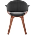 thumbnail image 2 of Adalyn Black Faux Leather and Walnut Wood Dining Room Accent Chair, 2 of 12