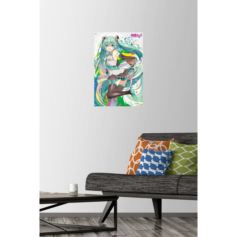Hatsune Miku - Color Splash Wall Poster with Pushpins, 14.725 Hatsune Miku - Color Splash Wall Poster with Pushpins, 14.725