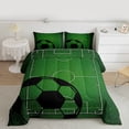 thumbnail image 2 of Manfei Football Sport Full Size Comforter Sets,Boys Ball Game Bedding Comforter Set,Green Black Bedding Sets For Kids,Ultra Soft Home Decor,3-Piece, 2 of 8