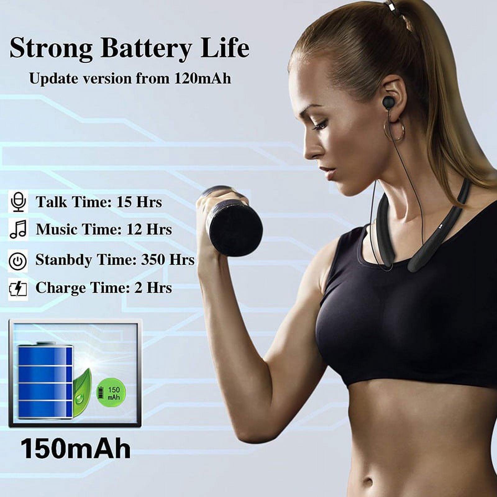 Sport & Daily Neckband Bluetooth Headphones, Snakeskin Matte Retractable Earbuds with HD Hi-Fi Sound & CVC6.0 Noise Cancellation, 12H Playtime, IPX5 Sweatproof, Built-in Mic for Gym Workout & Daily