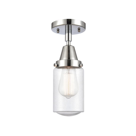 447-1C-PC-G314-LED-Innovations Lighting-Dover-3.5W 1 LED Flush Mount in Traditional Style   Polished Chrome Finish with Seedy Glass