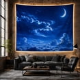 thumbnail image 6 of Night Sky Crescent Moon with Stars Serene Celestial for Astronomy Fans Celestial Home Decor Housewarming Gift Tapestry Wall Hanging for Bedroom, Living Room and Dorm, 6 of 7