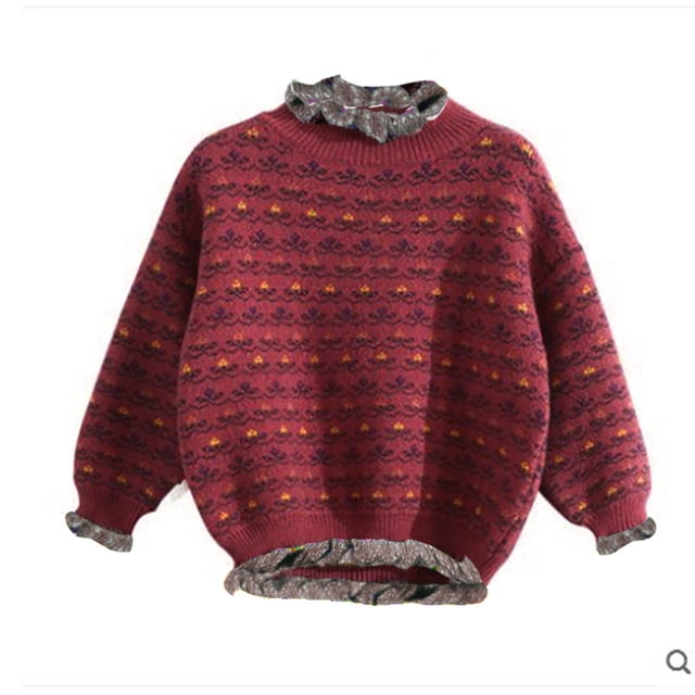 Chandails d'Automne pour Filles Chandail de Base pour Bébé à Manches Longues un Long Chandail Rouge Hauts d'Automne pour Filles Décontractés pour 8-9 Ans