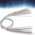 thumbnail image 1 of Smooth Stainless Steel Circular Knitting Needles Set, Durable Yarn Sliding Tips with Comfortable Grip for Basic Projects, Convenient Size Selection, 1 of 7